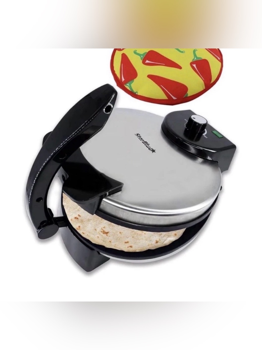 Stainless Steel Tortilla Press and warmer / Electric Griddle/Roti Maker